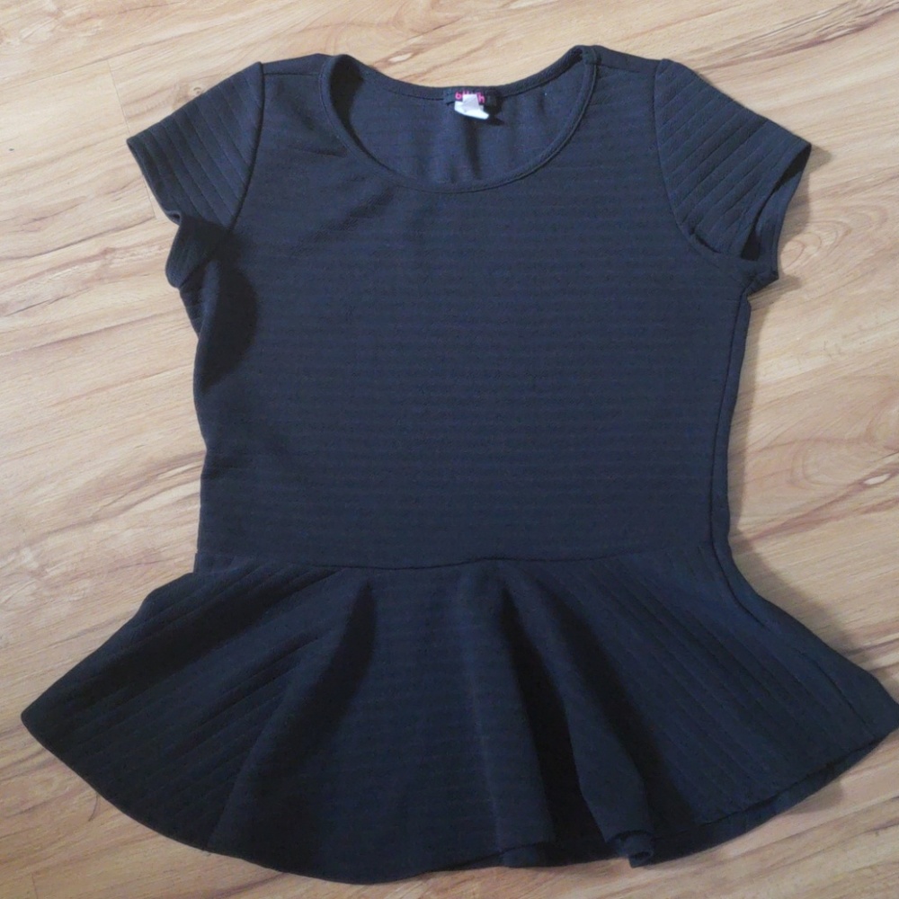 Black Striped Pelpum Top